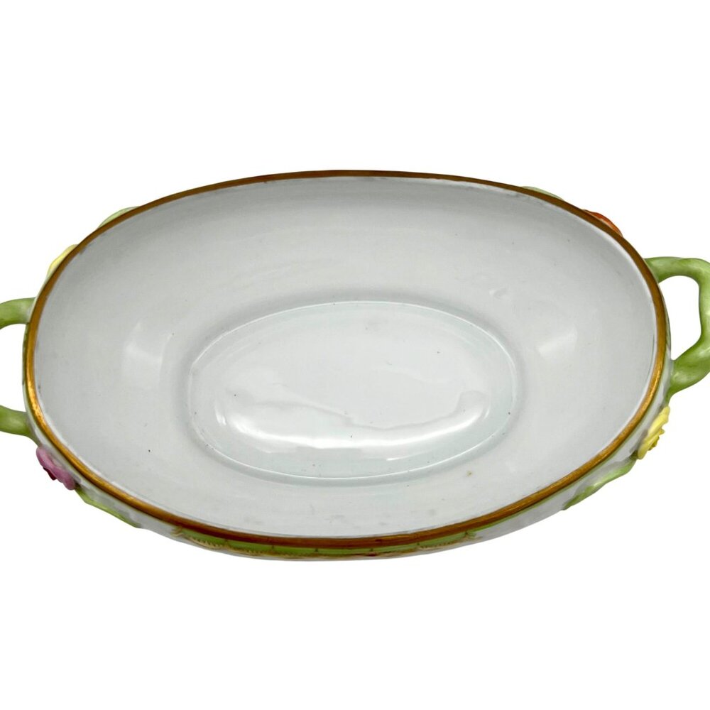 Herend Queen Victoria VBA Sugar Basin Candy Bon Bon Covered Dish Green Border - Picture 16 of 16